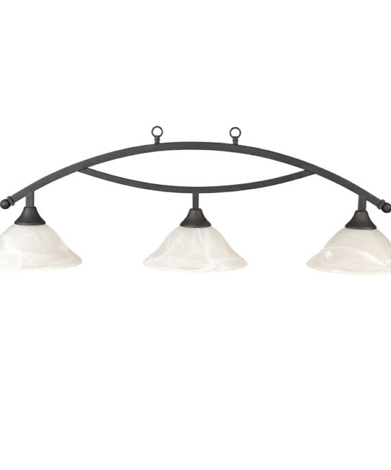 Presidential Billiards Contemporary Pool Table Light - Matte Black with Frosted White Glass Shades