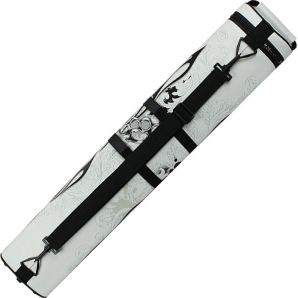 Eight Ball Mafia EBMC35E 3x5 Hard Cue Case - White with Skulls and Brass Knuckles - Image 3