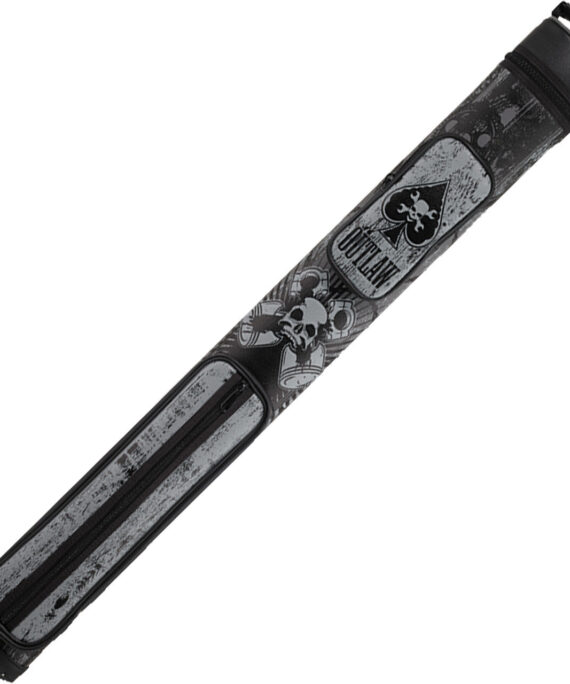 Outlaw OLB22H 2x2 Hard Cue Case - Black and Grey Pistons