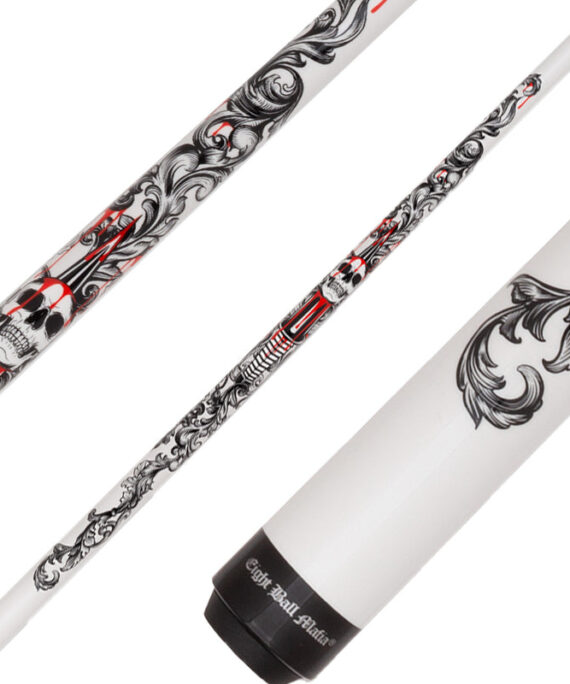 Eight Ball Mafia EBM33 Cue - White with Skull Design