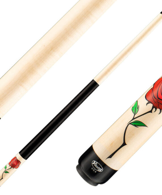 Viking DE0300 De-Cues Series Play Cue - Natural Stained Northwood Maple with Wild Rose Graphic