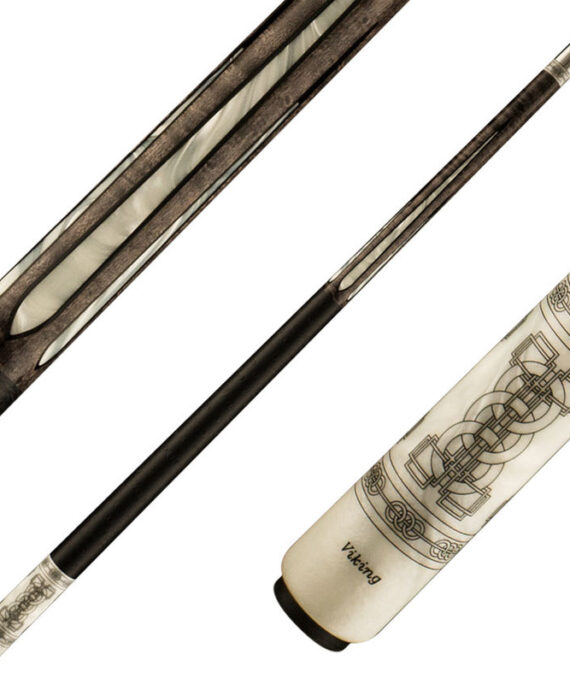 Viking DF0911 Defender Series Play Cue - Premium Smoke Stained Birdseye Maple with White Pearl and Black Inlays