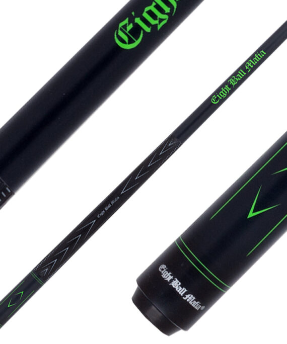 Eight Ball Mafia EBMBK02 Break Cue - Black and Green Matte Finish