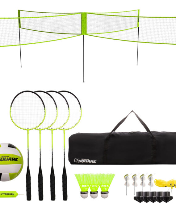 Triumph 4 Square Volleyball and Badminton Combo Set