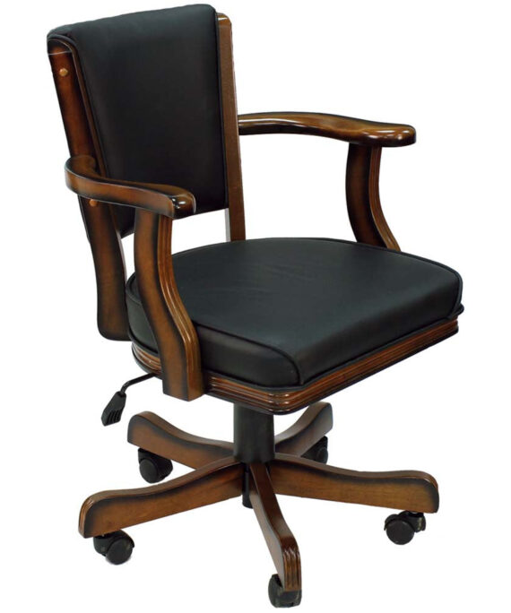 Ram Gameroom Swivel Poker Chair with Casters Chestnut