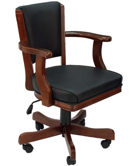 Ram Gameroom Swivel Poker Chair with Casters English Tudor