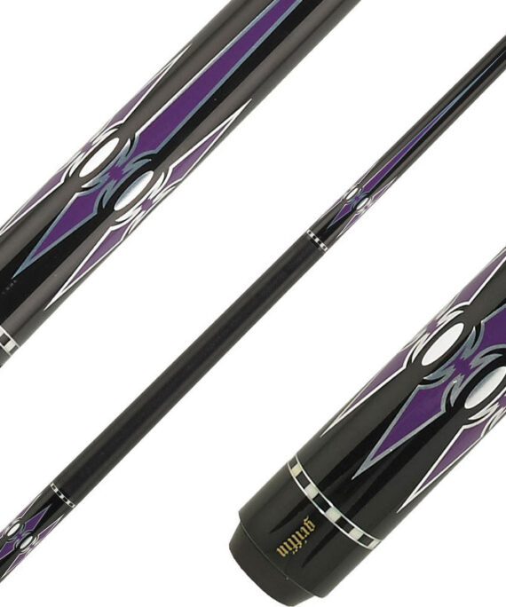 Griffin Cues GR48 - Black with Purple and Silver Reflective Points