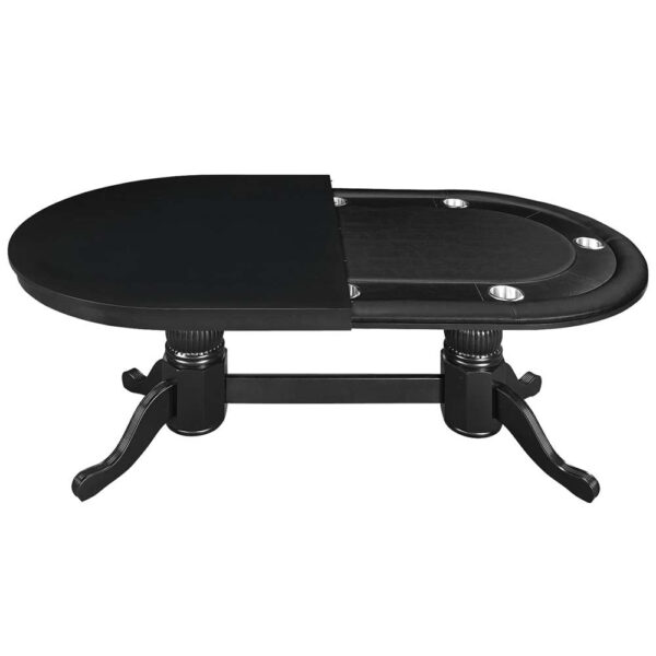 Ram Gameroom Poker Table with Dining Top 84" Black - Image 3