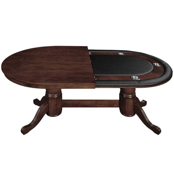 Ram Gameroom Poker Table with Dining Top 84" Cappuccino - Image 3