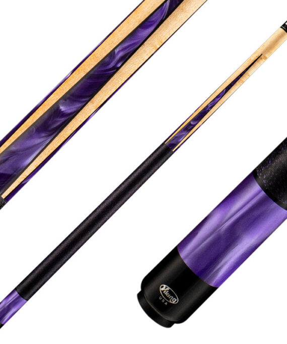 Viking HL0204 Helix Series Play Cue - Khaki-Stained Birdseye Maple with 8 Black and Purple Premium Pearl Inlays