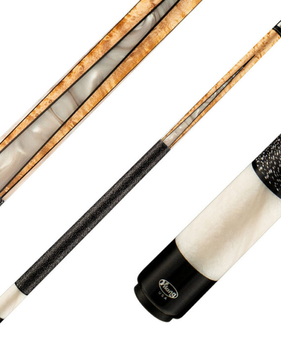 Viking HL0404 Helix Series Play Cue -Khaki Stained Birdseye Maple with White Premium Pearl