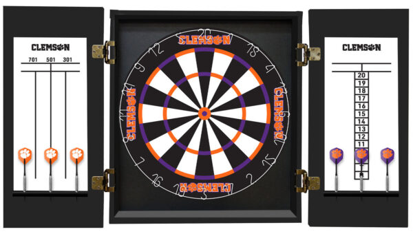 Clemson University Dartboard Cabinet Set Fan's Choice - Image 2