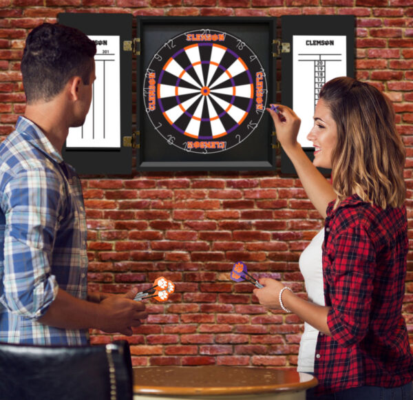 Clemson University Dartboard Cabinet Set Fan's Choice - Image 5
