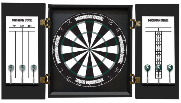 Michigan State University Dartboard Cabinet Set Fan's Choice - Image 2