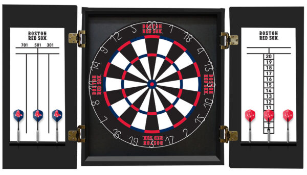 Boston Red Sox Dartboard Cabinet Set Fan's Choice - Image 3