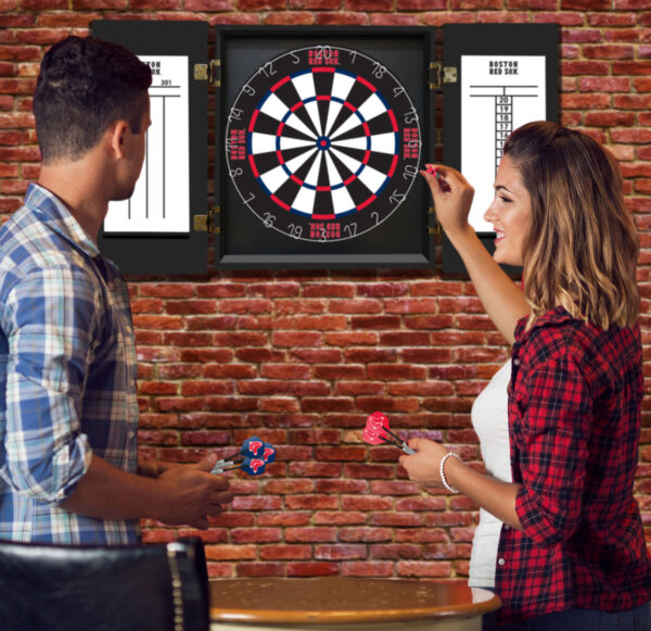 Boston Red Sox Dartboard Cabinet Set Fan's Choice - Image 5