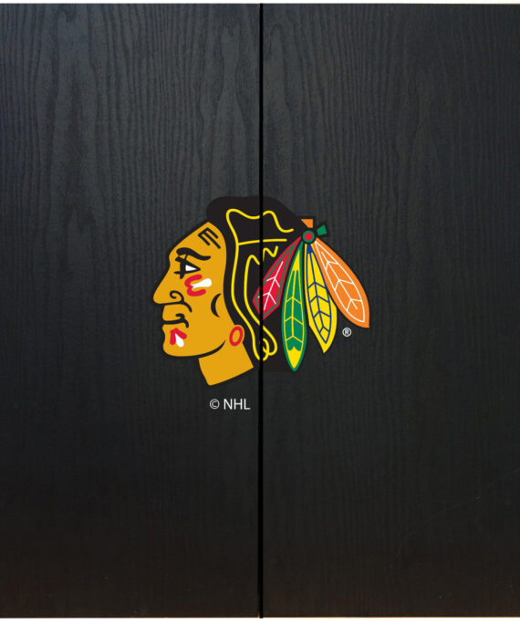 Chicago Blackhawks Dartboard Cabinet Set Fan's Choice