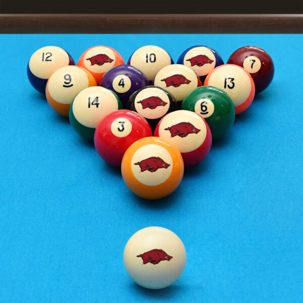 University of Arkansas Pool Balls - Retro Balls Set - Image 2