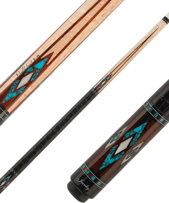 Jacoby HB4T Cue - Cocobolo with Turquoise and Mother of Pearl Diamond Points