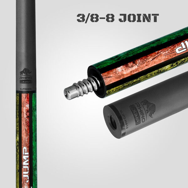 Rhino RCJMPPRK Parkour Series Carbon Jump Cue - Green Red and Blue - Image 2