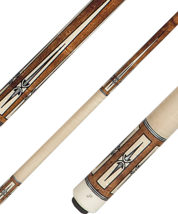 J Pechauer JP20S Cue - Chestnut Stain with Ebony Framed Maple and Pearl Points