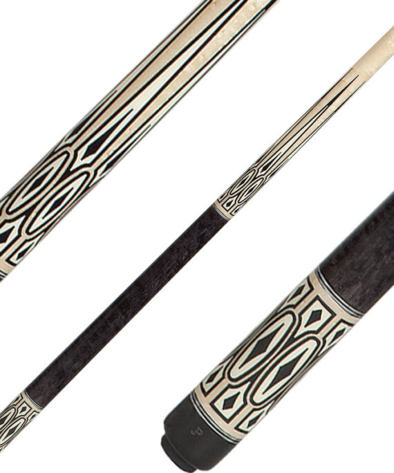 J Pechauer JP24S Cue - Ebony Framed Sim Ivory and Ebony Points
