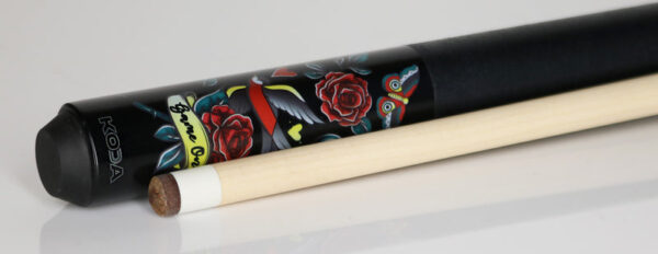 Koda KDV20 Pool Cue - Black with Eightball Rose Graphic - Image 3