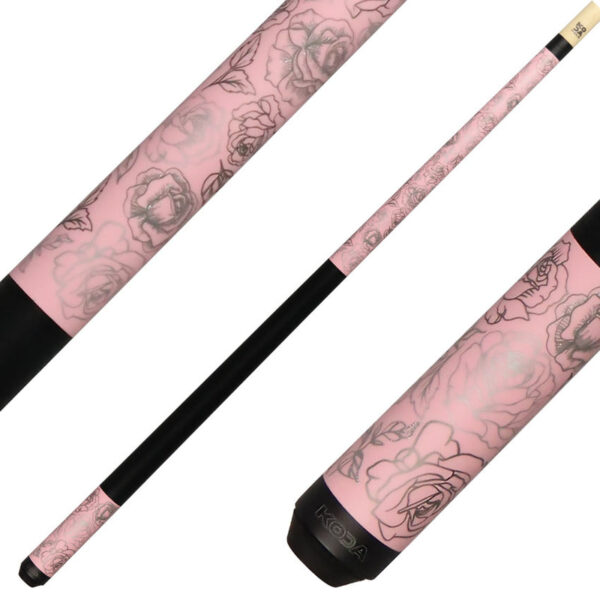Koda KDV30PK Billiard Cue with Pink Rose Design