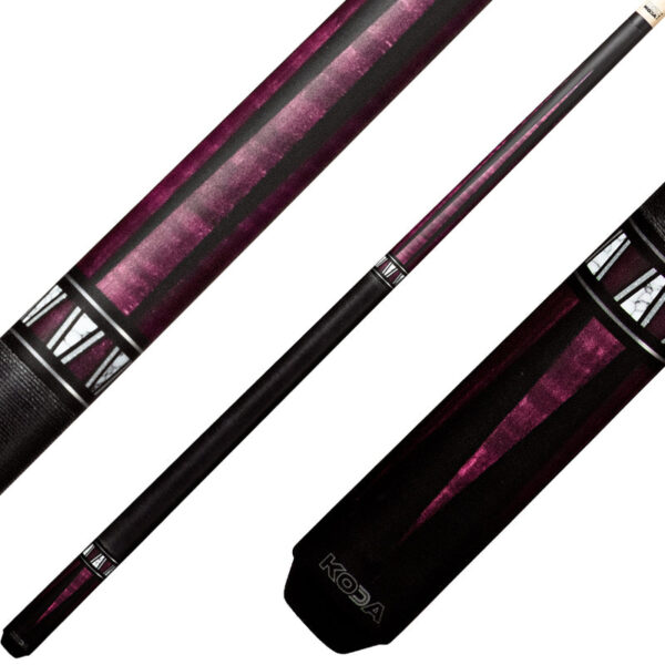 K2 KL170 Pool Cue - 4 Point Matte Black and Purple Graphic with 11.75mm LD Shaft