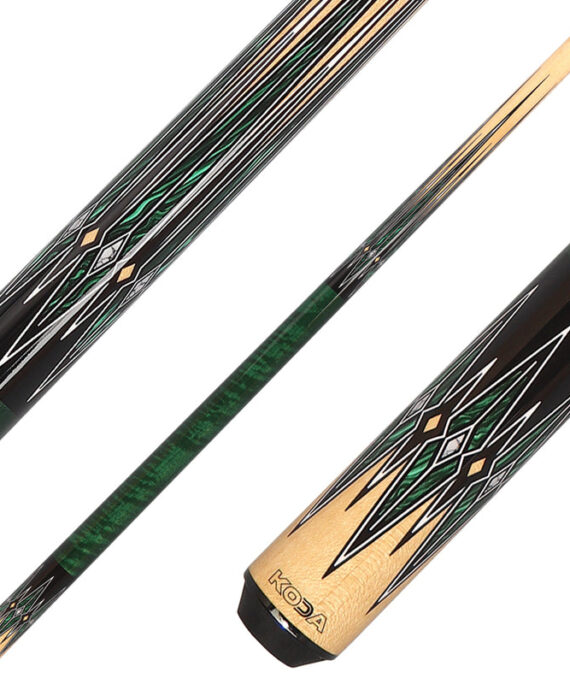 K2 KL180 Pool Cue - 8 Point Natural/Green/Black Graphic with 12.50mm LD Shaft