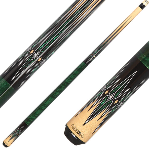 K2 KL180 Pool Cue - 8 Point Natural/Green/Black Graphic with 12.50mm LD Shaft
