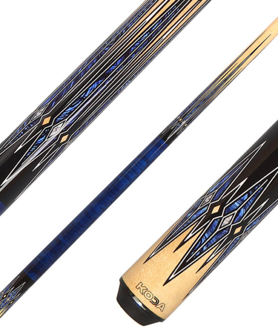K2 KL181 Pool Cue - 8 Point Blue/Black/Natural Graphic with 12.50mm LD Shaft