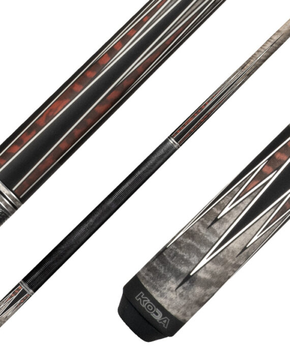 K2 KL182 Pool Cue - 8 Point Matte Grey Snake Graphic with 11.75mm LD Shaft