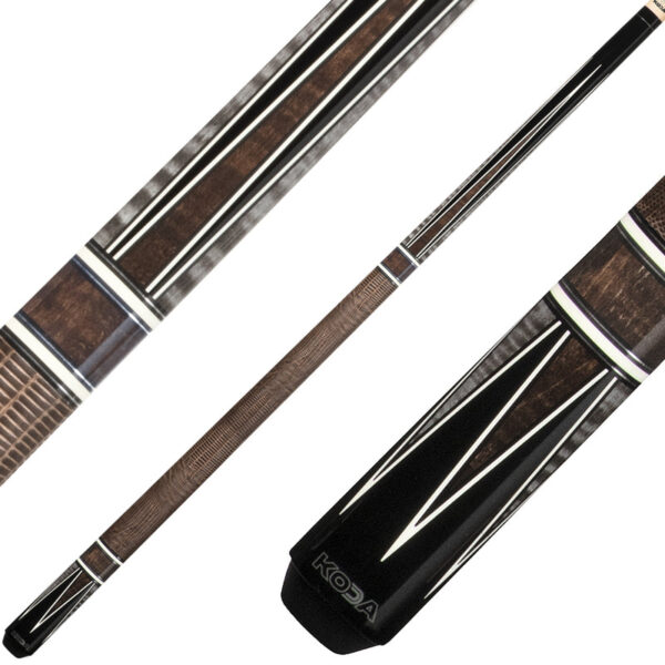 K2 KL190 Pool Cue - 4 Point Black/Grey/Brown Graphic with 11.75mm LD Shaft