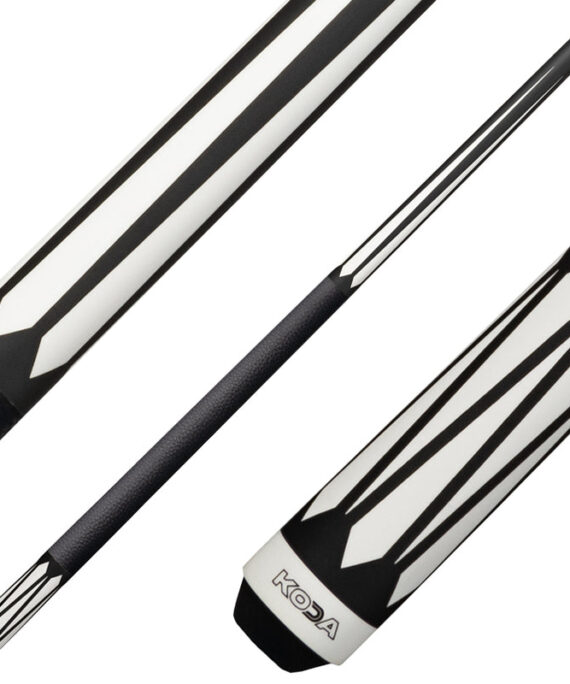 K2 KL191 Pool Cue - 6 Point Black and White Graphic with 11.75mm LD Shaft
