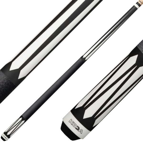 K2 KL191 Pool Cue - 6 Point Black and White Graphic with 11.75mm LD Shaft