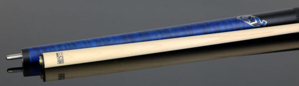 K2 KLCBL Pool Cue with Leather Wrap - Matte Blue-Stained Maple with 11.75mm LD Shaft - Image 3