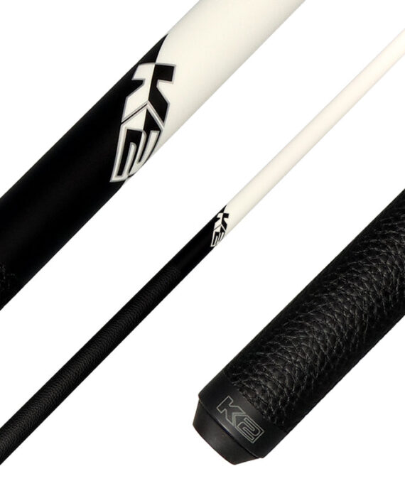 K2 KLCWH Pool Cue with Leather Wrap - Matte White with 11.75mm LD Shaft