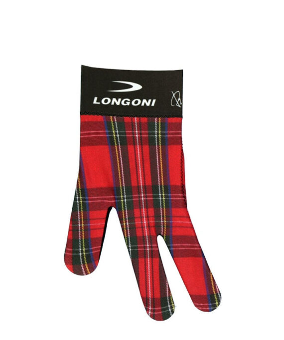 Longoni Left Hand Billiard Glove - Red/Black Checkered