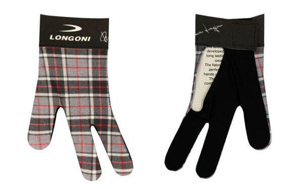 Longoni Left Hand Billiard Glove - Gray/Black Checkered - Image 2