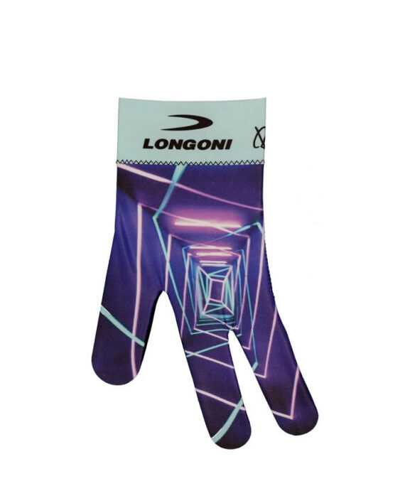 Longoni Left Hand Billiard Glove - Blue Neon Prisms