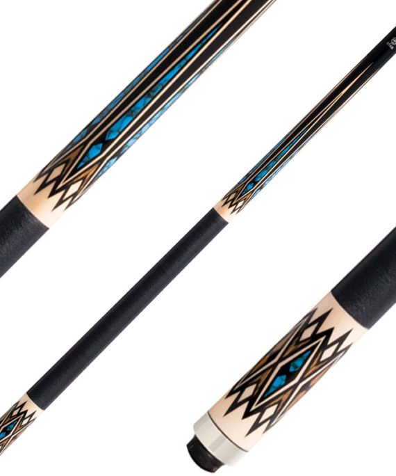 Star S83 Cue - Black with Turquoise and Brown Points