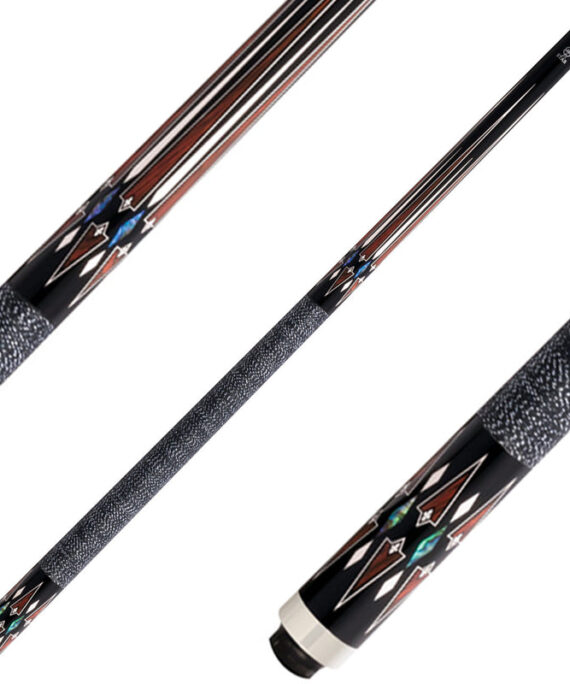 Star S84 Cue - Black Stained with Ornate Points