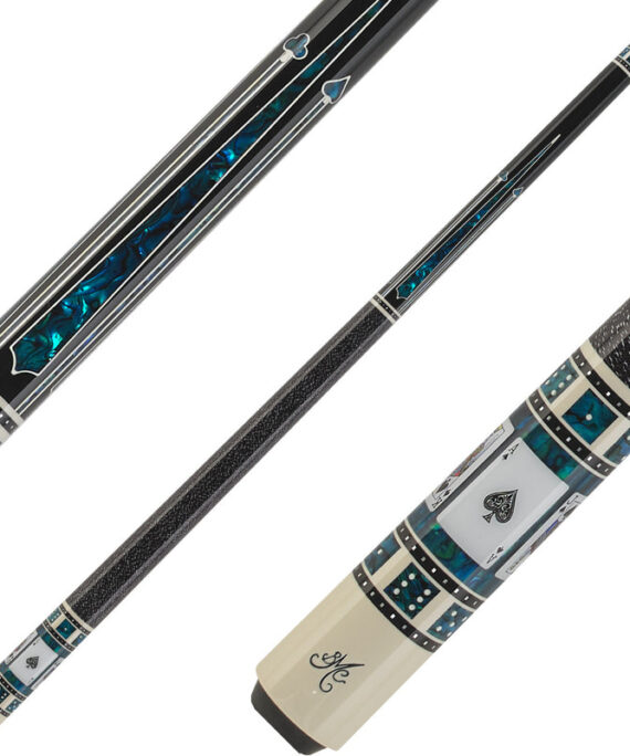 Meucci  BMC3BKPRO Casino Cue - Black With Blue Royal Flush