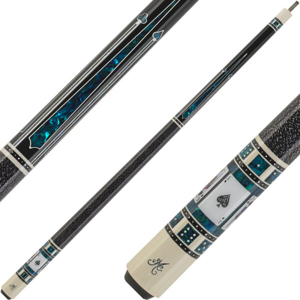 Meucci  BMC3BKPRO Casino Cue - Black With Blue Royal Flush