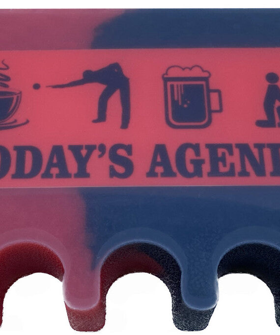Today's Agenda 5 Cue Holder Black and Red