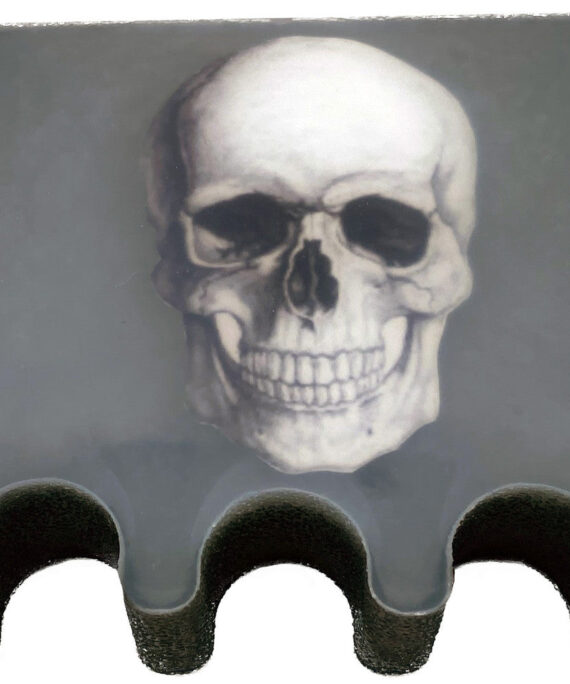 White Skull 3 Cue Holder Black and White