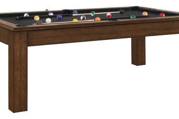 Albany 7 Foot Pool Table with Dining Top Brown Walnut