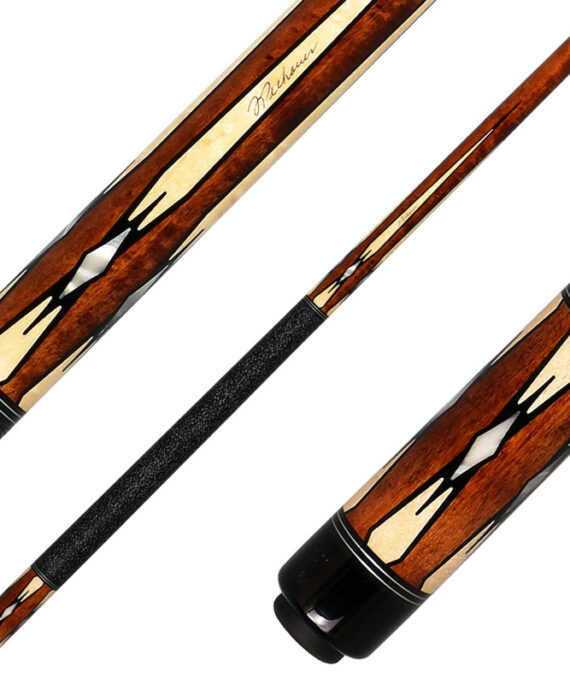 J Pechauer P09N Pro Series Pool Cue - Chesnut Stain with Maple Points