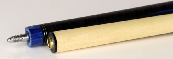 J Pechauer P12N Pro Series Pool Cue - Carbon Stain with Blue Juma and Pearl Inlays - Image 3